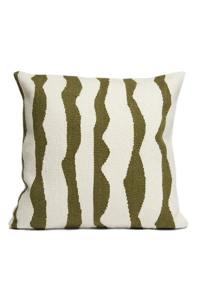 Shop Morrow Soft Goods Paso Wool Blend Throw Pillow In Natural / Moss