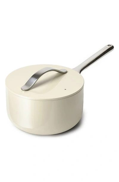 Shop Caraway Nonstick Ceramic 3-quart Sauce Pan With Lid In Cream