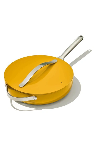 Shop Caraway Nontoxic Ceramic Nonstick Sauté Pan With Lid In Marigold