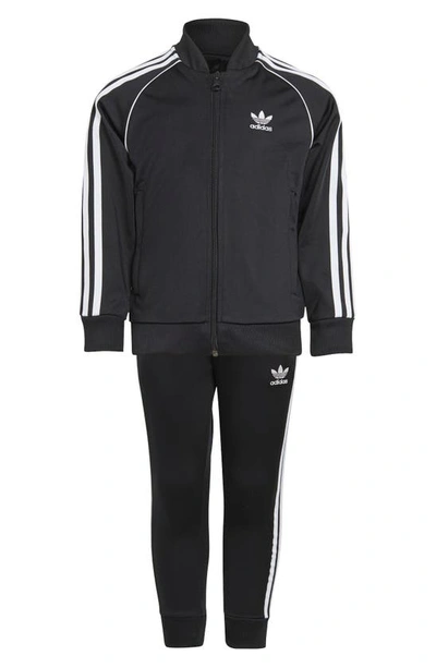 Shop Adidas Originals Kids' Recycled Track Jacket & Pants Set In Black/ White