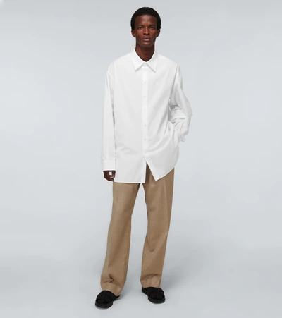 Shop The Row Lukre Long-sleeved Cotton Shirt In Optic White