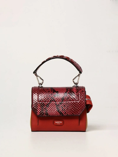 Shop Lancel Mini Bag Ninon  Bag In Grained Leather And Python In Orange