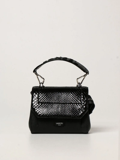 Shop Lancel Mini Bag Ninon  Bag In Grained Leather And Python In Black