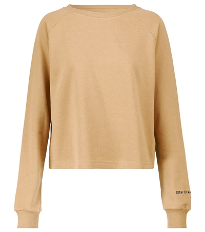 Shop Adam Selman Sport Boxy Cotton-blend Sweatshirt In Cashew