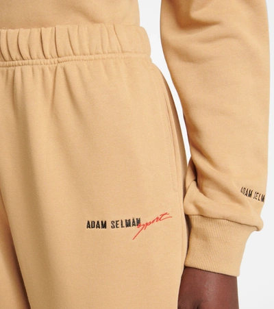 Shop Adam Selman Sport Cozy Cotton-blend Sweatpants In Cashew