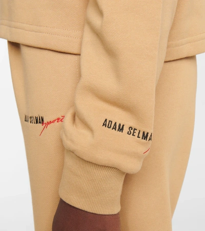 Shop Adam Selman Sport Boxy Cotton-blend Sweatshirt In Cashew