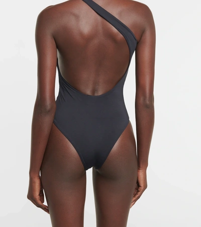 Off-white Logo One-shoulder One-piece Swimsuit In Black