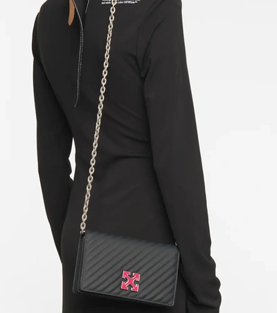 Shop Off-white Jitney 0.5 Leather Shoulder Bag In Black No Color