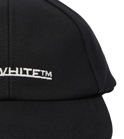 Shop Off-white Logo Embroidered Cap In Black White