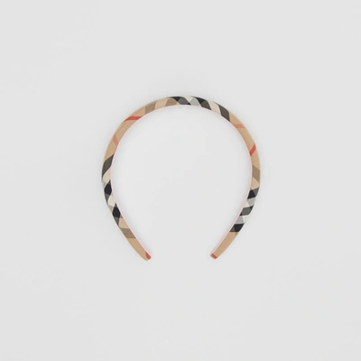 Shop Burberry Childrens Vintage Check Hairband In Archive Beige