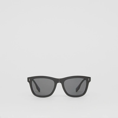 Shop Burberry Foldable Square Frame Sunglasses In Black