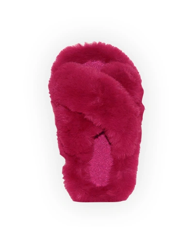 Shop Apparis Biba Faux-fur Slippers In Raspberry