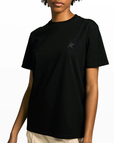 Shop Golden Goose Star Collection T-shirt W/ Printed Star In Black