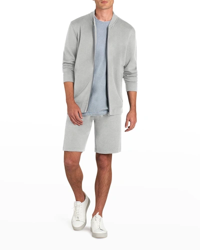 Shop Bugatchi Men's Comfort Long-sleeve Zip Sweatshirt In Chalk