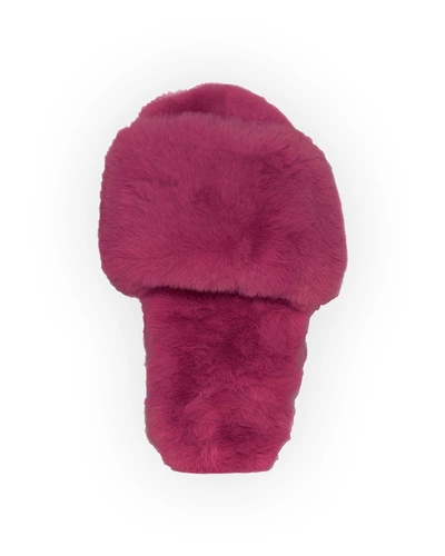 Shop Apparis Diana Faux-fur Slippers In Raspberry
