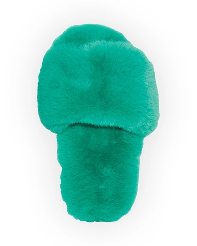 Shop Apparis Diana Faux-fur Slippers In Verdant Green