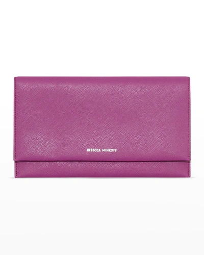 Shop Rebecca Minkoff Saffiano Wallet Clutch Bag In Viola