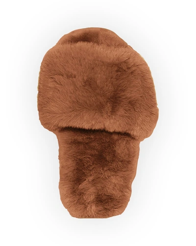 Shop Apparis Diana Faux-fur Slippers In Camel