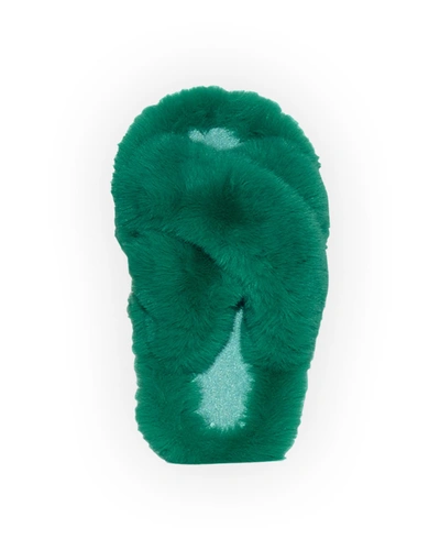 Shop Apparis Biba Faux-fur Slippers In Verdant Green