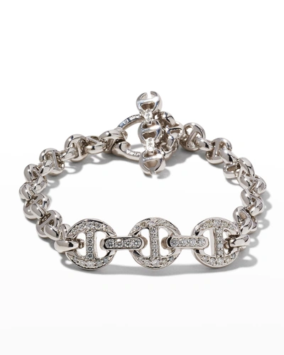 Shop Hoorsenbuhs Id Bracelet In 18k White Gold And Diamonds