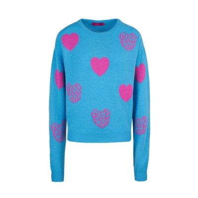 Shop Ireneisgood Blue Crop Sweater