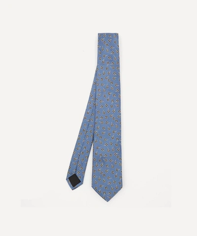 Shop Lanvin Four Leaf Clover Silk Tie In Light Blue