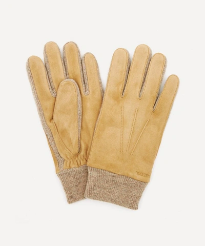Shop Hestra Geoffrey Suede Gloves In Beige