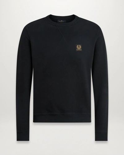 Shop Belstaff Sweatshirt Cotton Fleece In Black