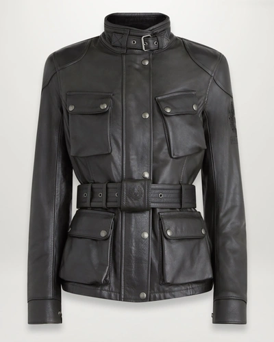 Shop Belstaff Trialmaster Motorradjacke Für Damen Hand Waxed Leather In Antique Black