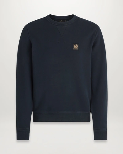 Belstaff Logo Print Jersey Sweatshirt In Dark Ink