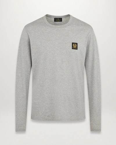 Shop Belstaff Langarm-t-shirt Cotton Jersey Grey Xl In Grey Melange