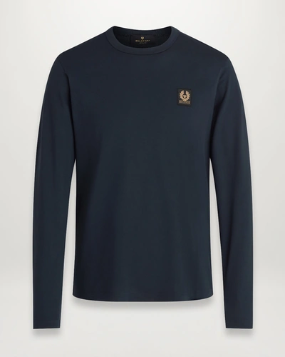 Shop Belstaff Long Sleeved T-shirt In Dark Ink