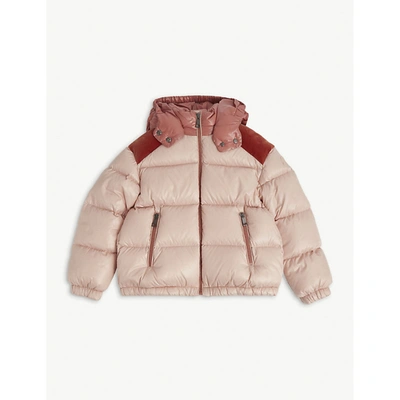 Shop Moncler Chouelle Quilted Shell Hooded Puffer Jacket 4-10 Years In Light Pink/raspberry