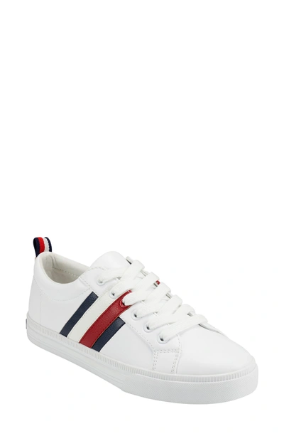 Shop Tommy Hilfiger Low Top Sneaker In White Multi Faux Leather
