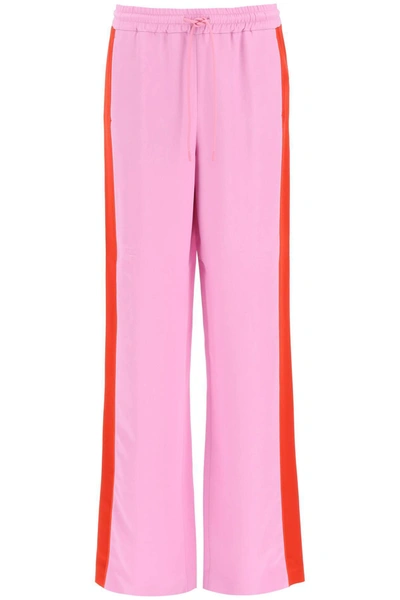 Shop Burberry Wide Leg Trousers In Mixed Colours