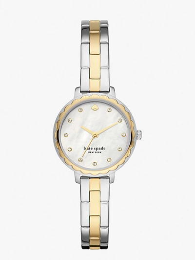 Shop Kate Spade Morningside Two-tone Stainless Steel Watch In Silver