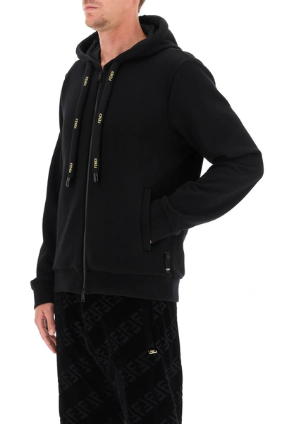 Shop Fendi Wool And Cotton Sweatshirt In Black
