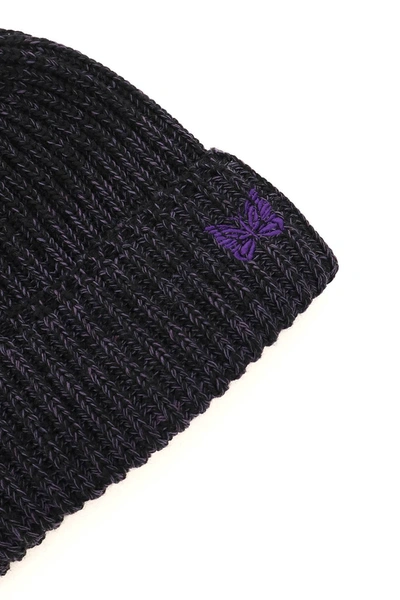 Shop Needles Wool Beanie Hat In Purple