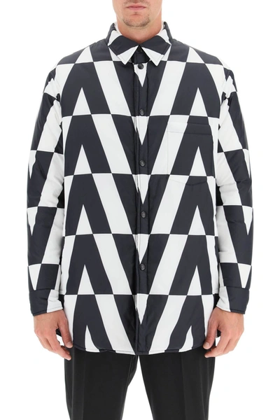 Shop Valentino Reversible Padded Shirt Jacket Macro Optical  In Mixed Colours