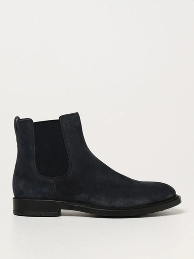 Shop Tod's Ankle Boot In Suede In Blue