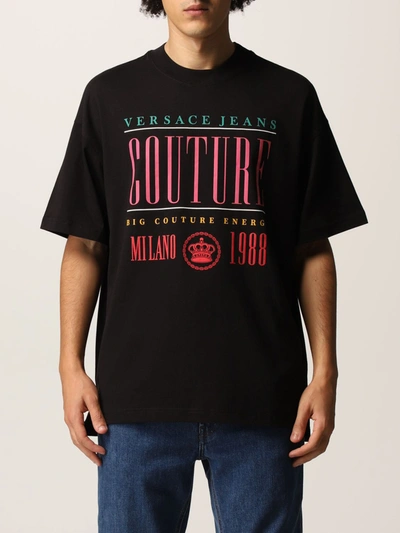 Shop Versace Jeans Couture Logo Tshirt In Black