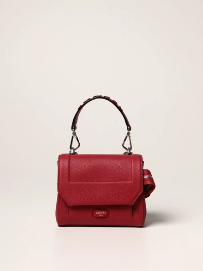 Shop Lancel Ninon  Bag In Grained Leather In Red