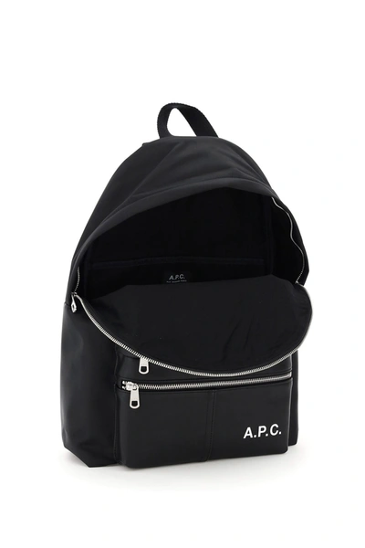 Shop Apc A.p.c. Camden Faux Leather And Nylon Backpack In Black