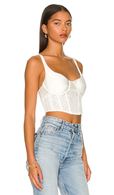 Afrm Simi Lace Corset Top In Ivory
