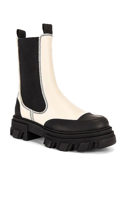Shop Ganni Mid Chelsea Boot In White