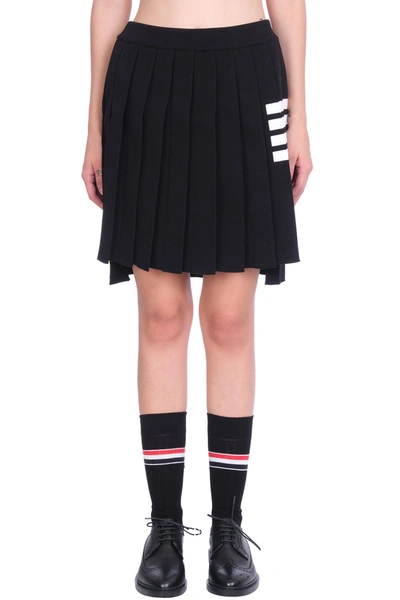 Shop Thom Browne Skirt In Black Wool