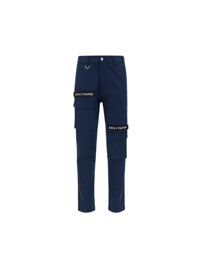 Shop Daily Paper Cargo Pants In Navy