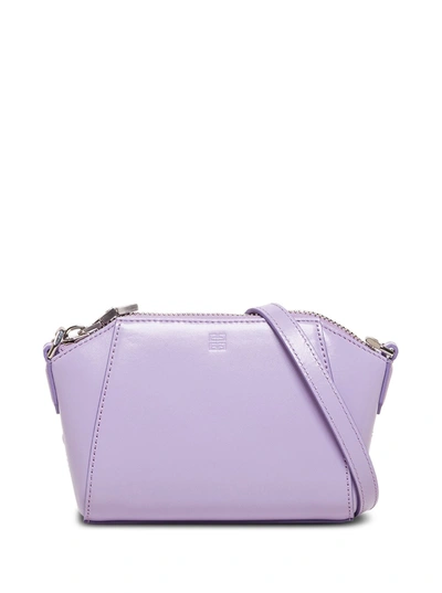 Shop Givenchy Antigona Nano Crossbody Bag In Lilac Leather In Violet