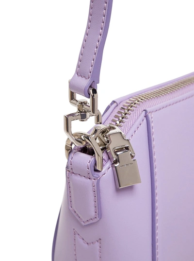 Shop Givenchy Antigona Nano Crossbody Bag In Lilac Leather In Violet