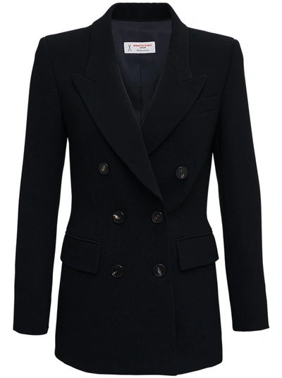 Shop Alberto Biani Double-breasted Jacket In Black Cady